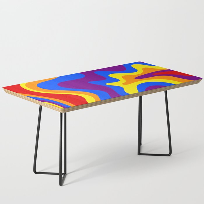 Rainbow Pride Colorful Retro Liquid Swirl Abstract Pattern Coffee Table Gallery Image 1