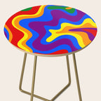 Rainbow Pride Colorful Retro Liquid Swirl Abstract Pattern Side Table Gallery Image 2