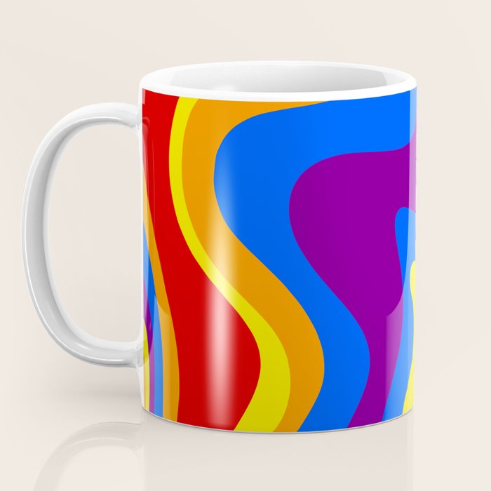 Rainbow Pride Colorful Retro Liquid Swirl Abstract Pattern Coffee Mug Gallery Image 3