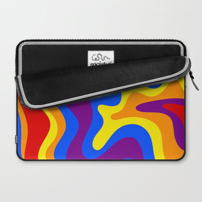 Rainbow Pride Colorful Retro Liquid Swirl Abstract Pattern Laptop Sleeve Gallery Image 2