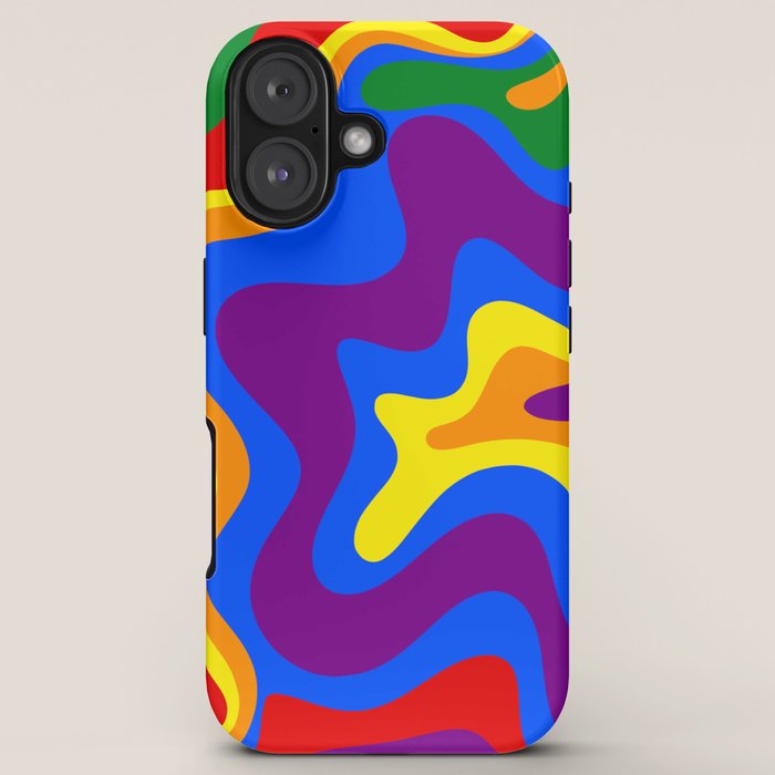 Rainbow Pride Colorful Retro Liquid Swirl Abstract Pattern iPhone Case Gallery Image 5