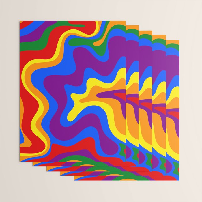 Rainbow Pride Colorful Retro Liquid Swirl Abstract Pattern Wrapping Paper Gallery Image 3
