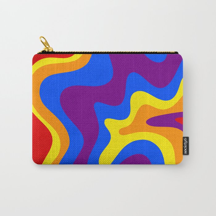 Rainbow Pride Colorful Retro Liquid Swirl Abstract Pattern Carry All Pouch Gallery Image 1