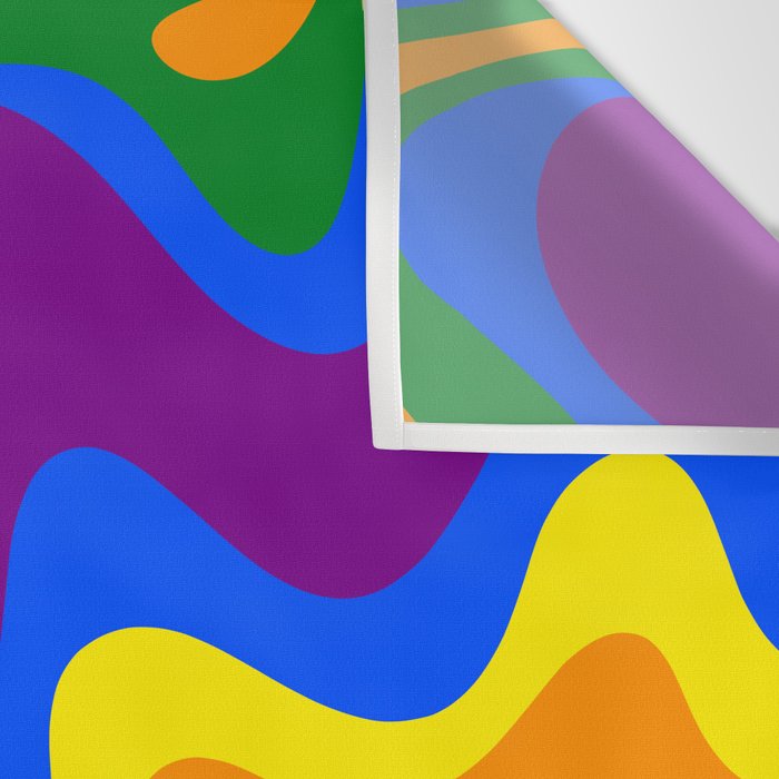 Rainbow Pride Colorful Retro Liquid Swirl Abstract Pattern Wall Tapestry Gallery Image 3