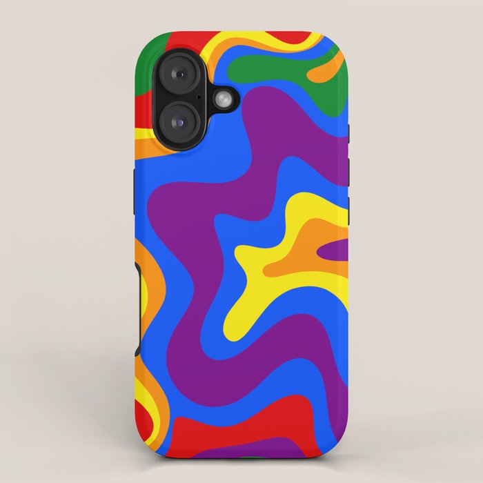 Rainbow Pride Colorful Retro Liquid Swirl Abstract Pattern iPhone Case Gallery Image 1