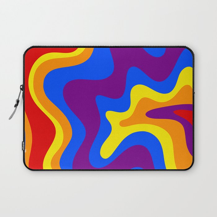 Rainbow Pride Colorful Retro Liquid Swirl Abstract Pattern Laptop Sleeve Gallery Image 1