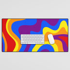 Rainbow Pride Colorful Retro Liquid Swirl Abstract Pattern Desk Mat Gallery Image 1