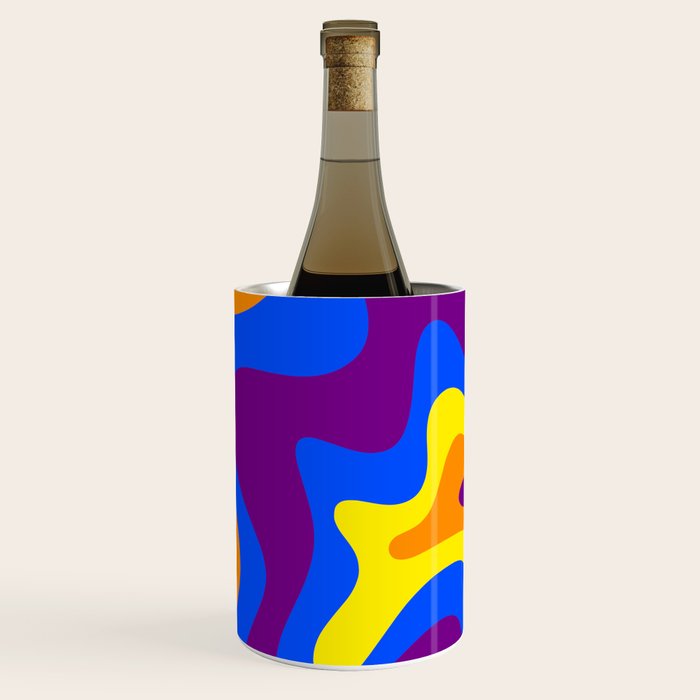 Rainbow Pride Colorful Retro Liquid Swirl Abstract Pattern Wine Chiller Gallery Image 1
