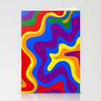 Rainbow Pride Colorful Retro Liquid Swirl Abstract Pattern Stationery Card Gallery Image 2
