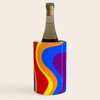 Rainbow Pride Colorful Retro Liquid Swirl Abstract Pattern Wine Chiller Gallery Image 2