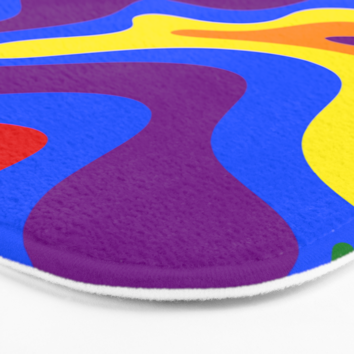 Rainbow Pride Colorful Retro Liquid Swirl Abstract Pattern Bath Mat Gallery Image 3