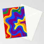 Rainbow Pride Colorful Retro Liquid Swirl Abstract Pattern Stationery Card Gallery Image 2