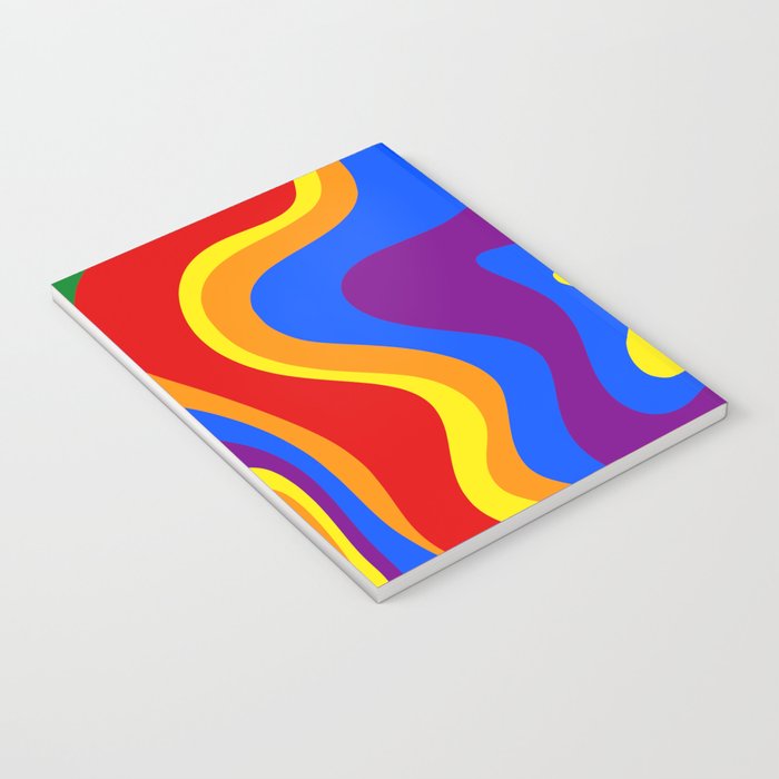 Rainbow Pride Colorful Retro Liquid Swirl Abstract Pattern Notebook Gallery Image 3