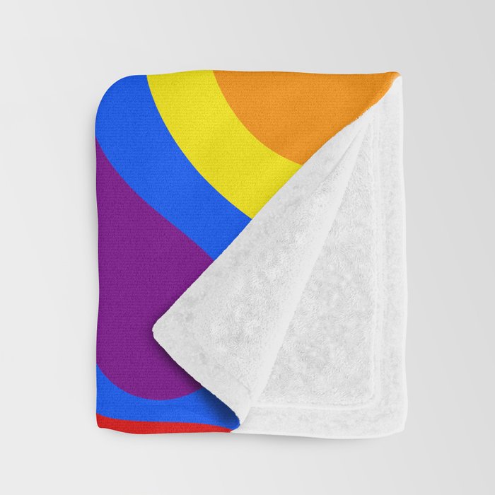 Rainbow Pride Colorful Retro Liquid Swirl Abstract Pattern Throw Blanket Gallery Image 3