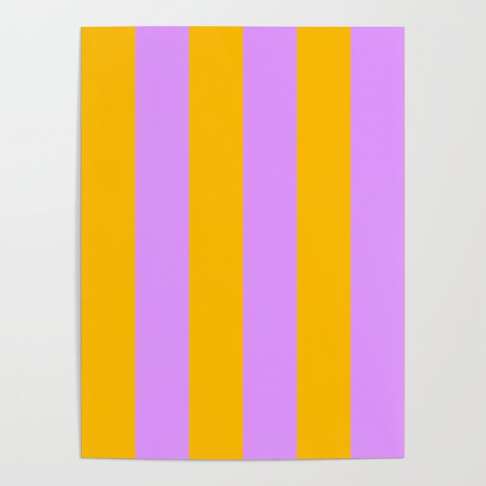 Sunny yellow and purple stripes Poster Gallery Image 4