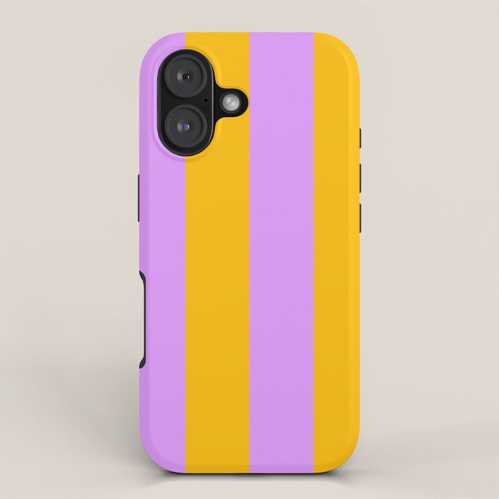 Sunny yellow and purple stripes iPhone Case Gallery Image 1