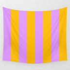 Sunny yellow and purple stripes Wall Tapestry Gallery Image 4