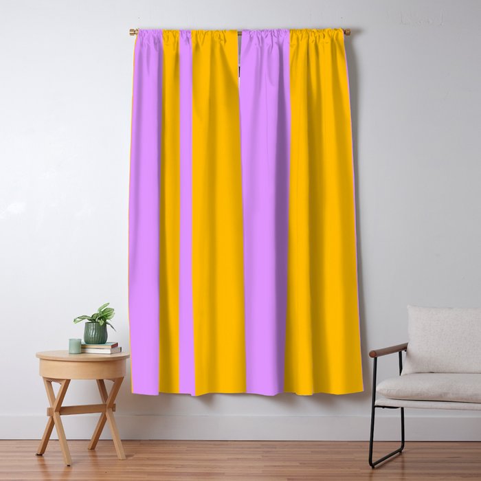 Sunny yellow and purple stripes Window Curtain Gallery Image 5