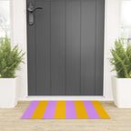 Sunny yellow and purple stripes Welcome Mat Gallery Image 3