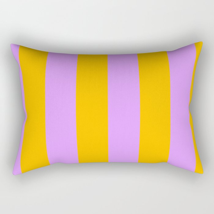 Sunny yellow and purple stripes Rectangular Pillow Gallery Image 1