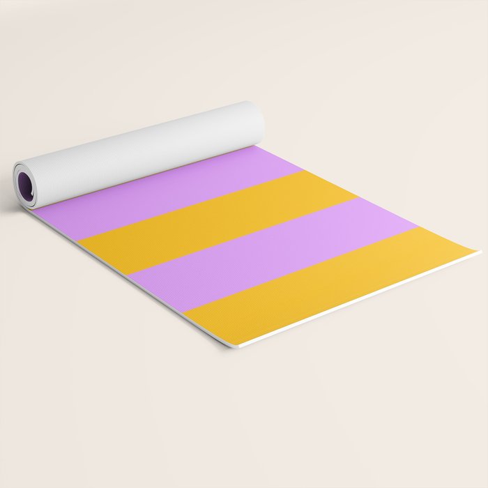 Sunny yellow and purple stripes Yoga Mat Gallery Image 2