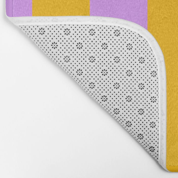 Sunny yellow and purple stripes Bath Mat Gallery Image 2