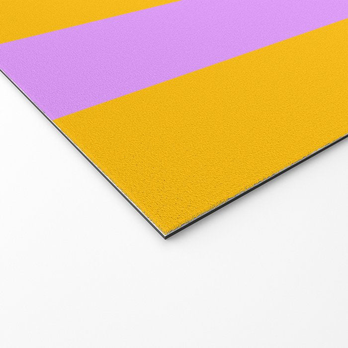 Sunny yellow and purple stripes Welcome Mat Gallery Image 2