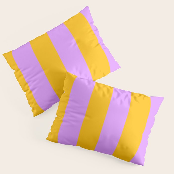 Sunny yellow and purple stripes Pillow Sham Gallery Image 3