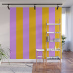 Sunny yellow and purple stripes Wall Mural Gallery Image 1