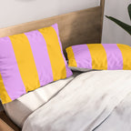 Sunny yellow and purple stripes Pillow Sham Gallery Image 2