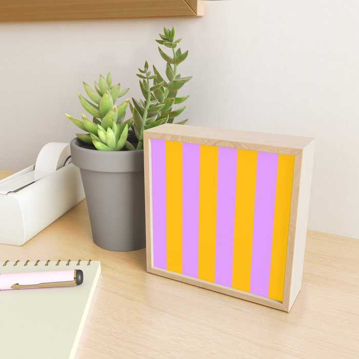 Sunny yellow and purple stripes Mini Art Print Gallery Image 2