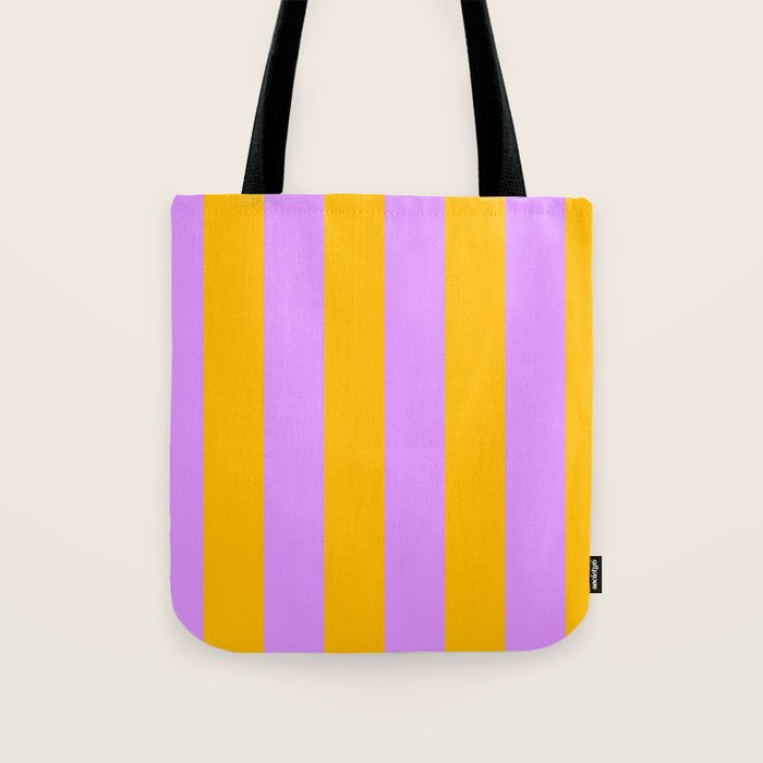 Sunny yellow and purple stripes Tote Bag Gallery Image 1