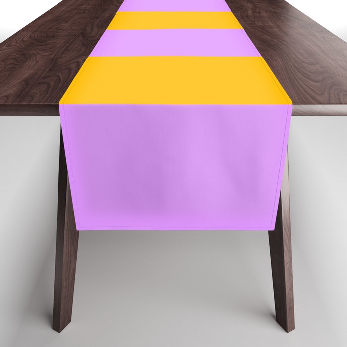 Sunny yellow and purple stripes Table Runner Gallery Image 1