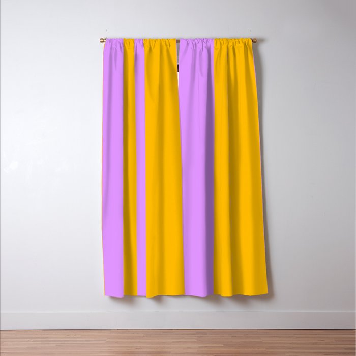Sunny yellow and purple stripes Window Curtain Gallery Image 3