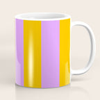 Sunny yellow and purple stripes Coffee Mug Gallery Image 1