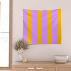 Sunny yellow and purple stripes Wall Tapestry Gallery Image 2