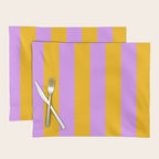 Sunny yellow and purple stripes Placemat Gallery Image 1