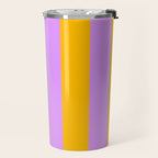Sunny yellow and purple stripes Travel Mug Gallery Image 2
