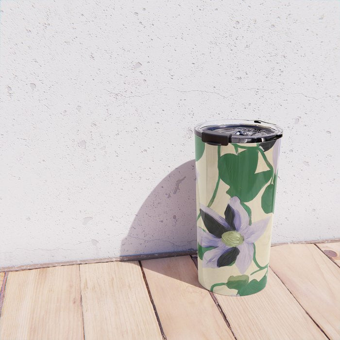 Clematis Botanical Illustration Travel Mug Gallery Image 4