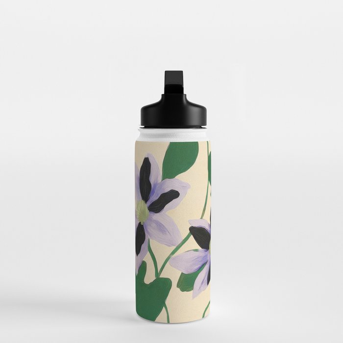 Clematis Botanical Illustration Water Bottle Gallery Image 3
