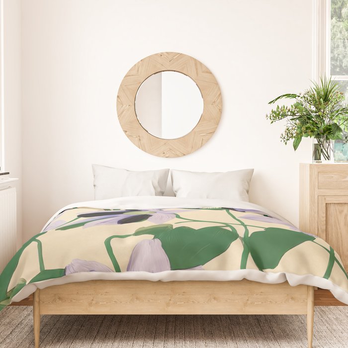 Clematis Botanical Illustration Duvet Cover Gallery Image 3