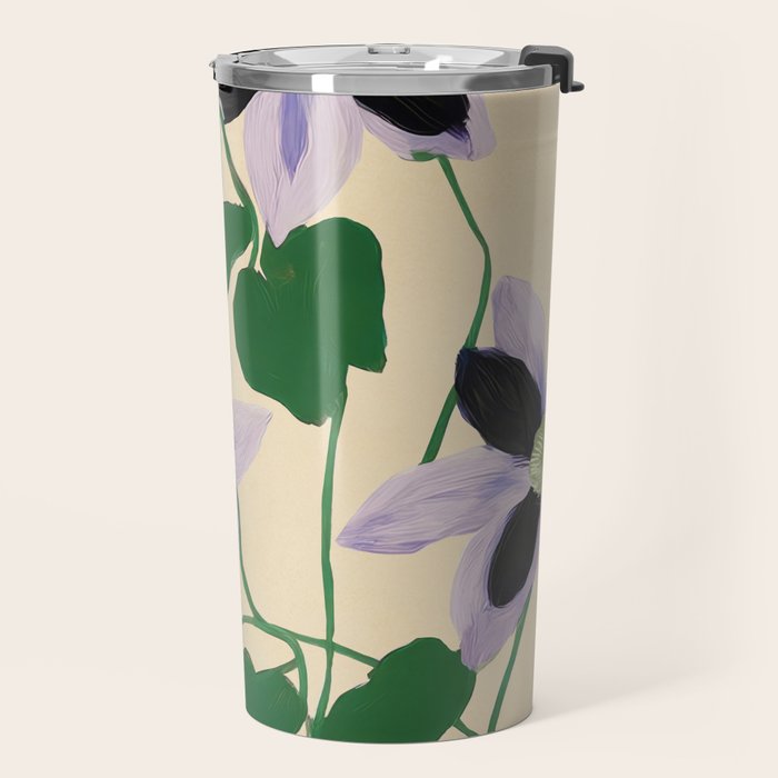 Clematis Botanical Illustration Travel Mug Gallery Image 2
