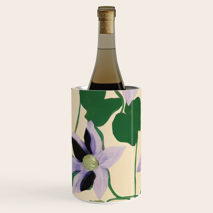 Clematis Botanical Illustration Wine Chiller Gallery Image 1