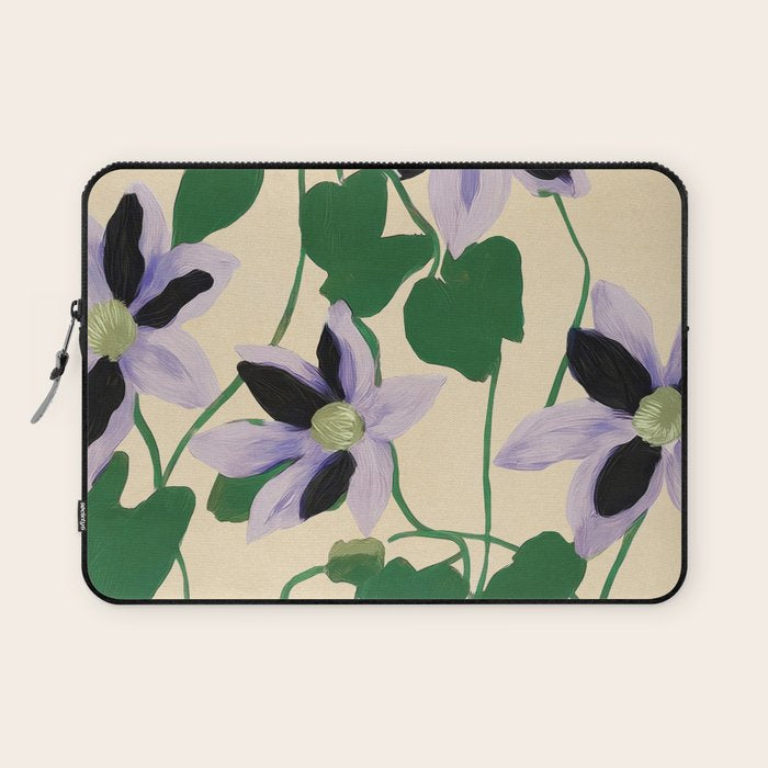 Clematis Botanical Illustration Laptop Sleeve Gallery Image 1