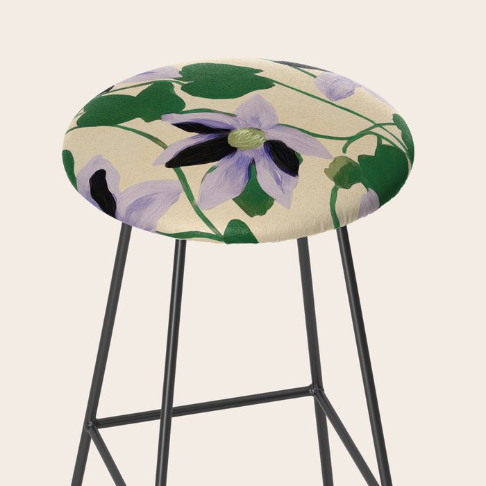 Clematis Botanical Illustration Stool Gallery Image 2