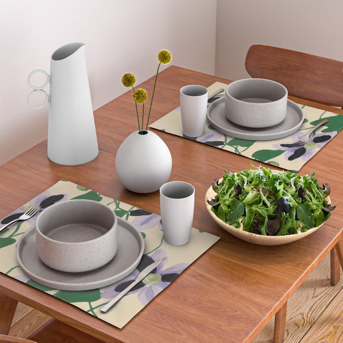 Clematis Botanical Illustration Placemat Gallery Image 2