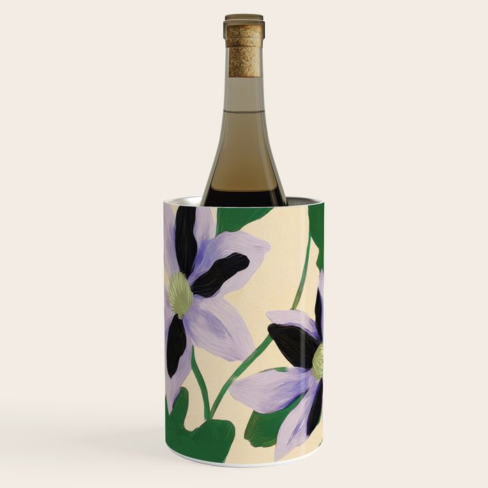 Clematis Botanical Illustration Wine Chiller Gallery Image 2