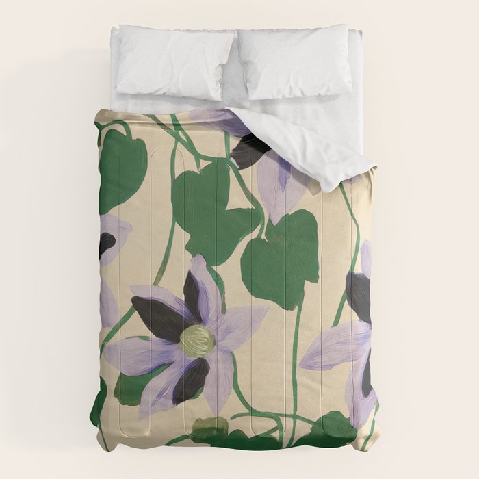 Clematis Botanical Illustration Comforter Gallery Image 6