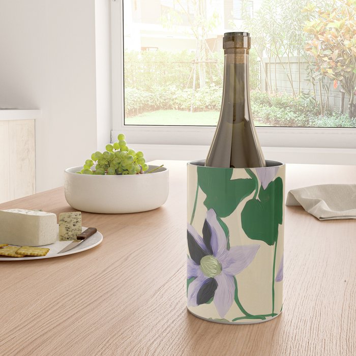 Clematis Botanical Illustration Wine Chiller Gallery Image 4