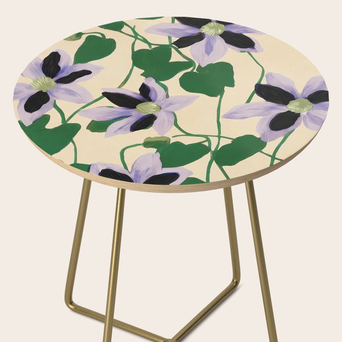Clematis Botanical Illustration Side Table Gallery Image 2